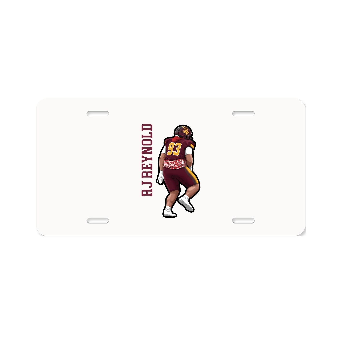 License Plate — Name Vertical in Classic