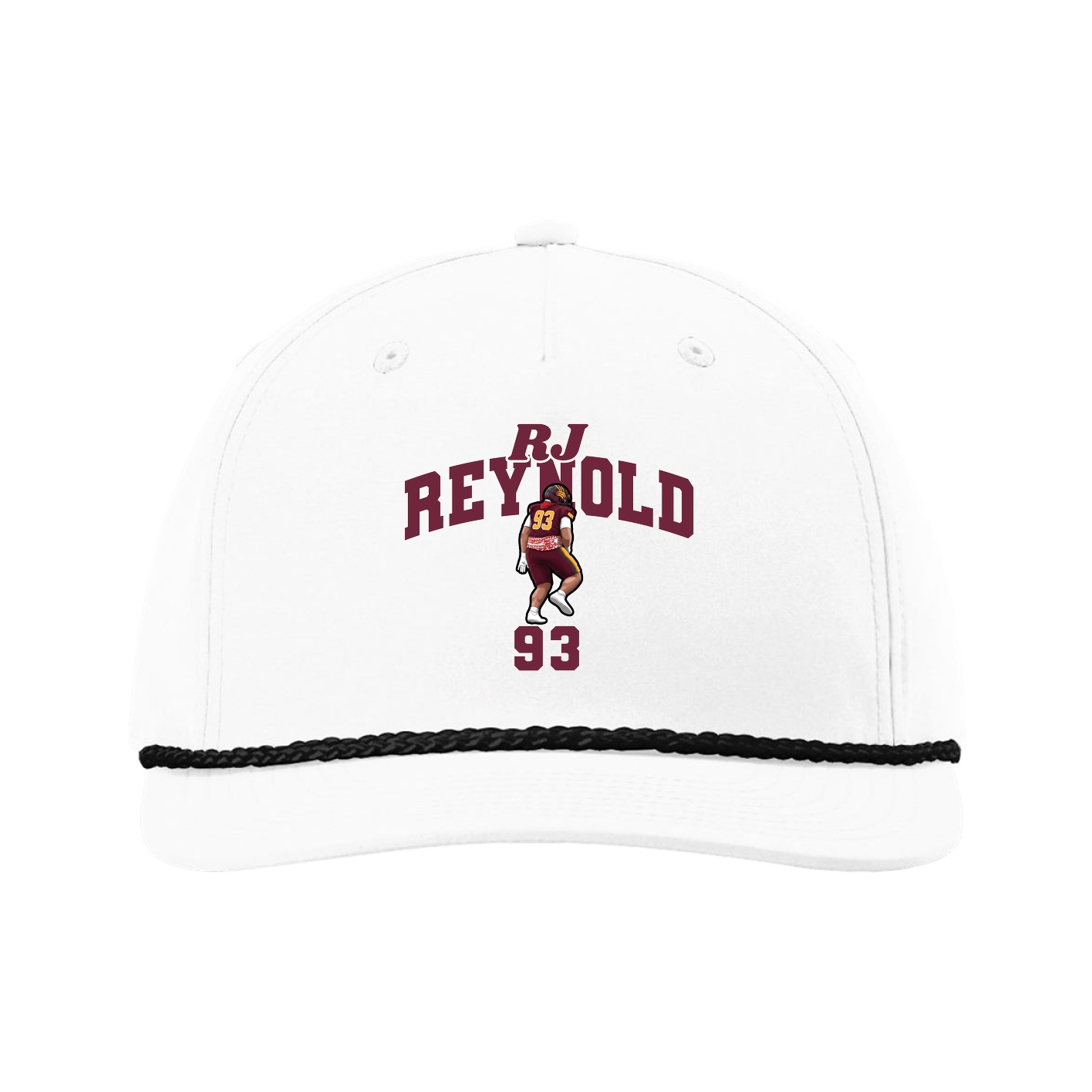 Five-Panel Classic Rope Cap — Signature Arch in White