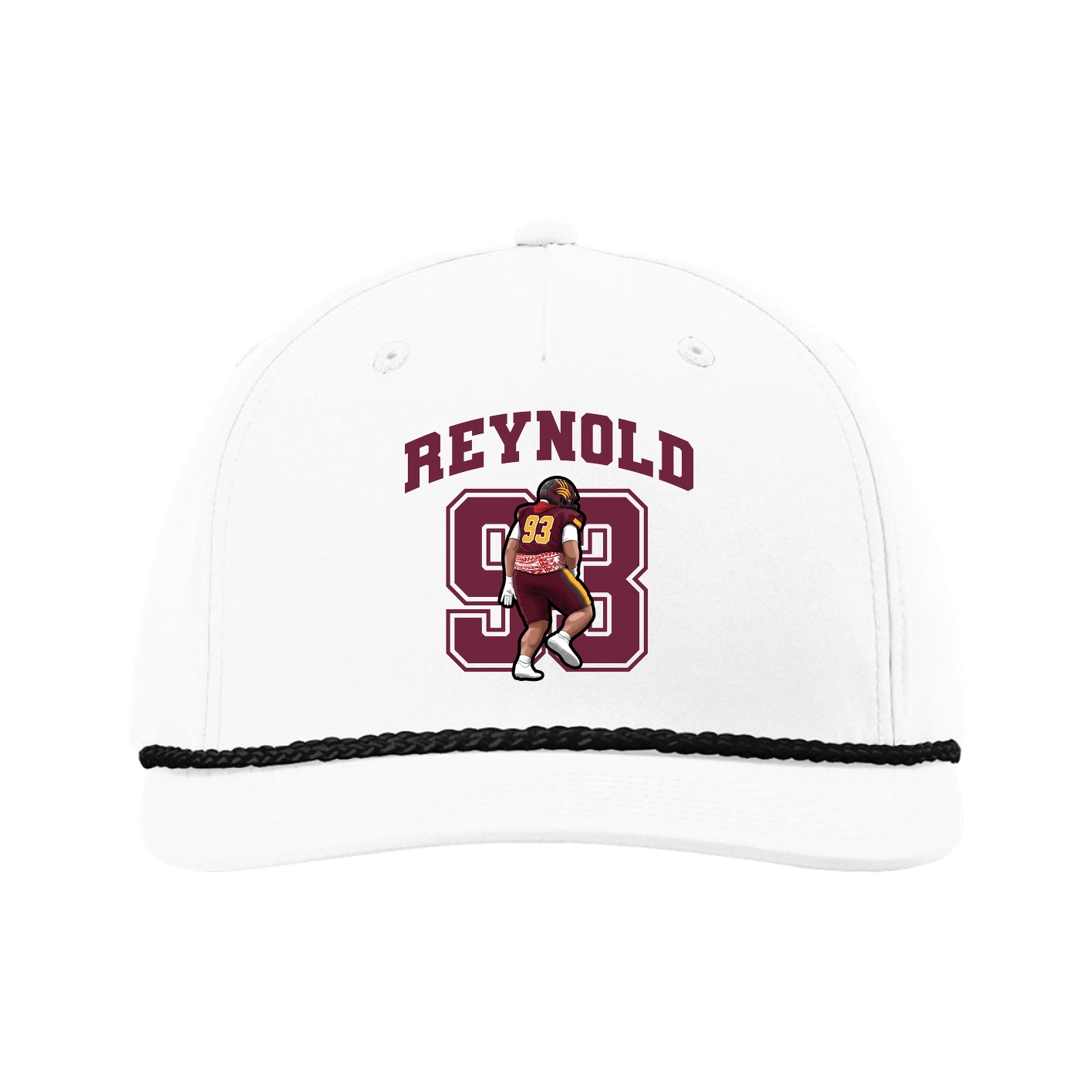 Five-Panel Classic Rope Cap — Number in White