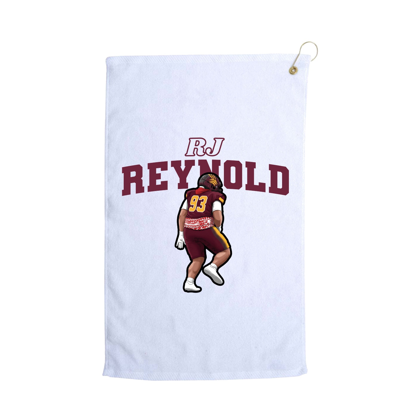 Golf Towel — Name Arch in White