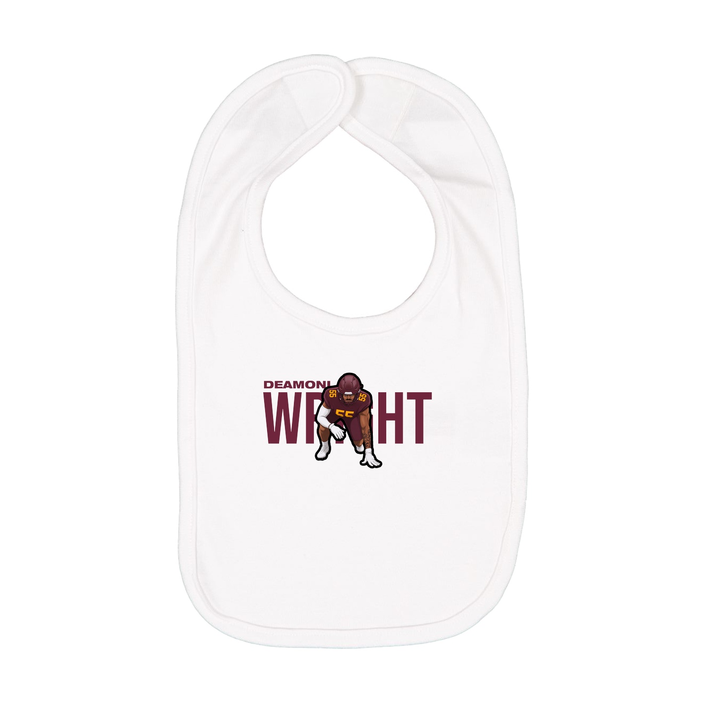 Infant Bib — Player Name in White