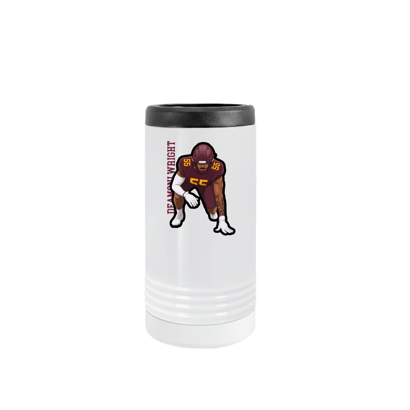 Slim Beverage Holder — Name Vertical in White