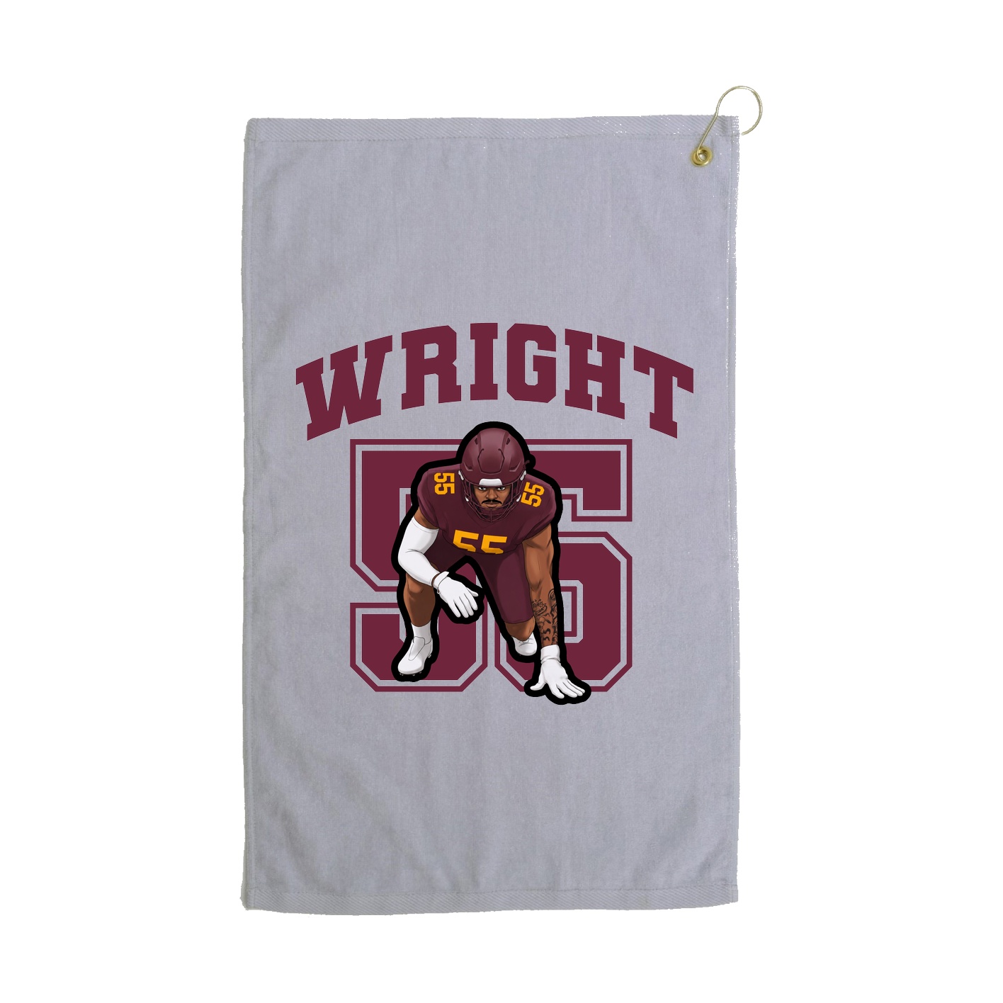 Golf Towel — Number in Grey