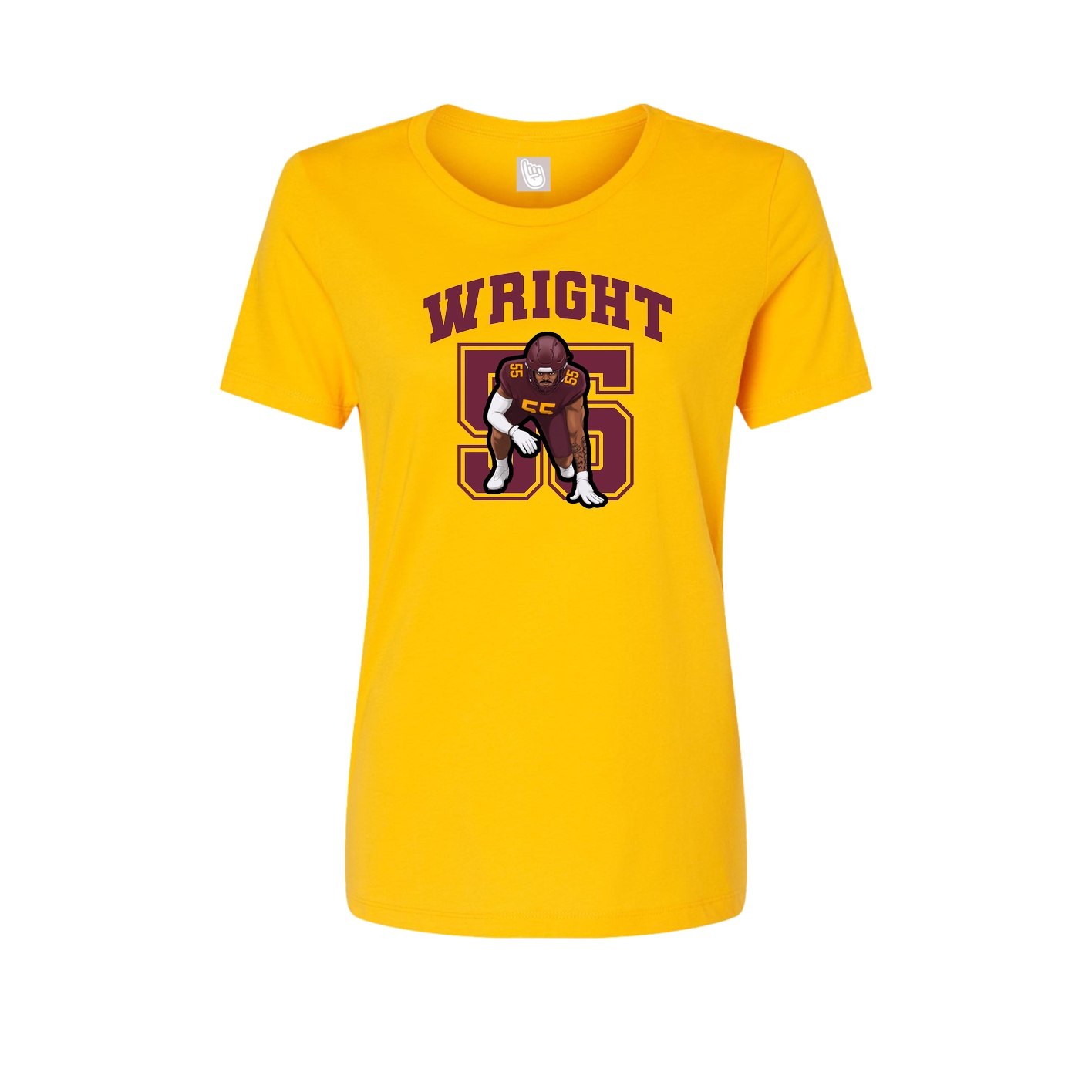 Fitted Women's Tee — Number in Gold