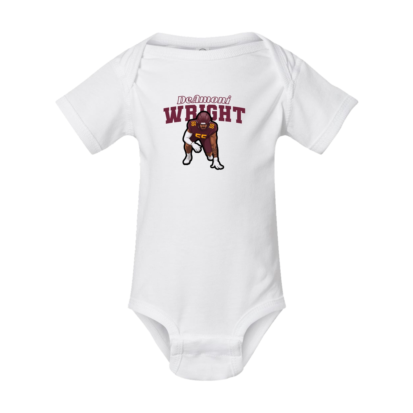 Baby Onesie — Name Arch in White
