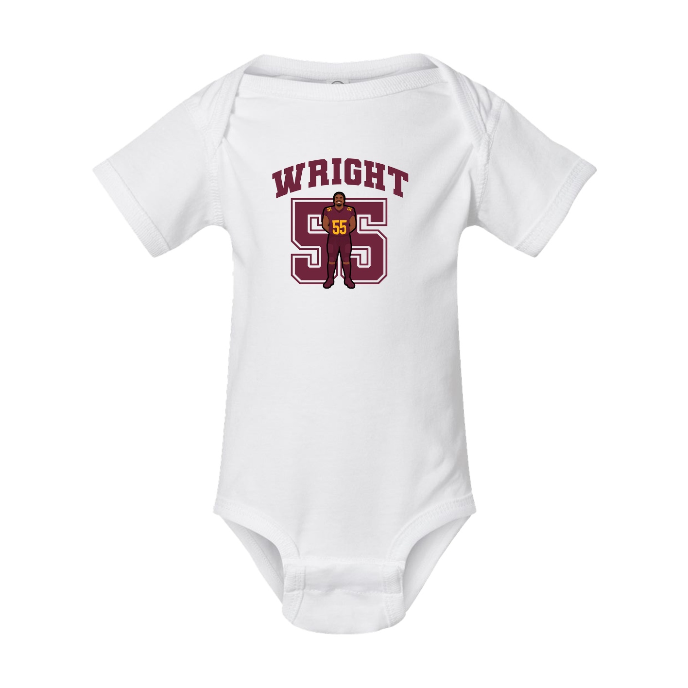 Baby Onesie — Number in White