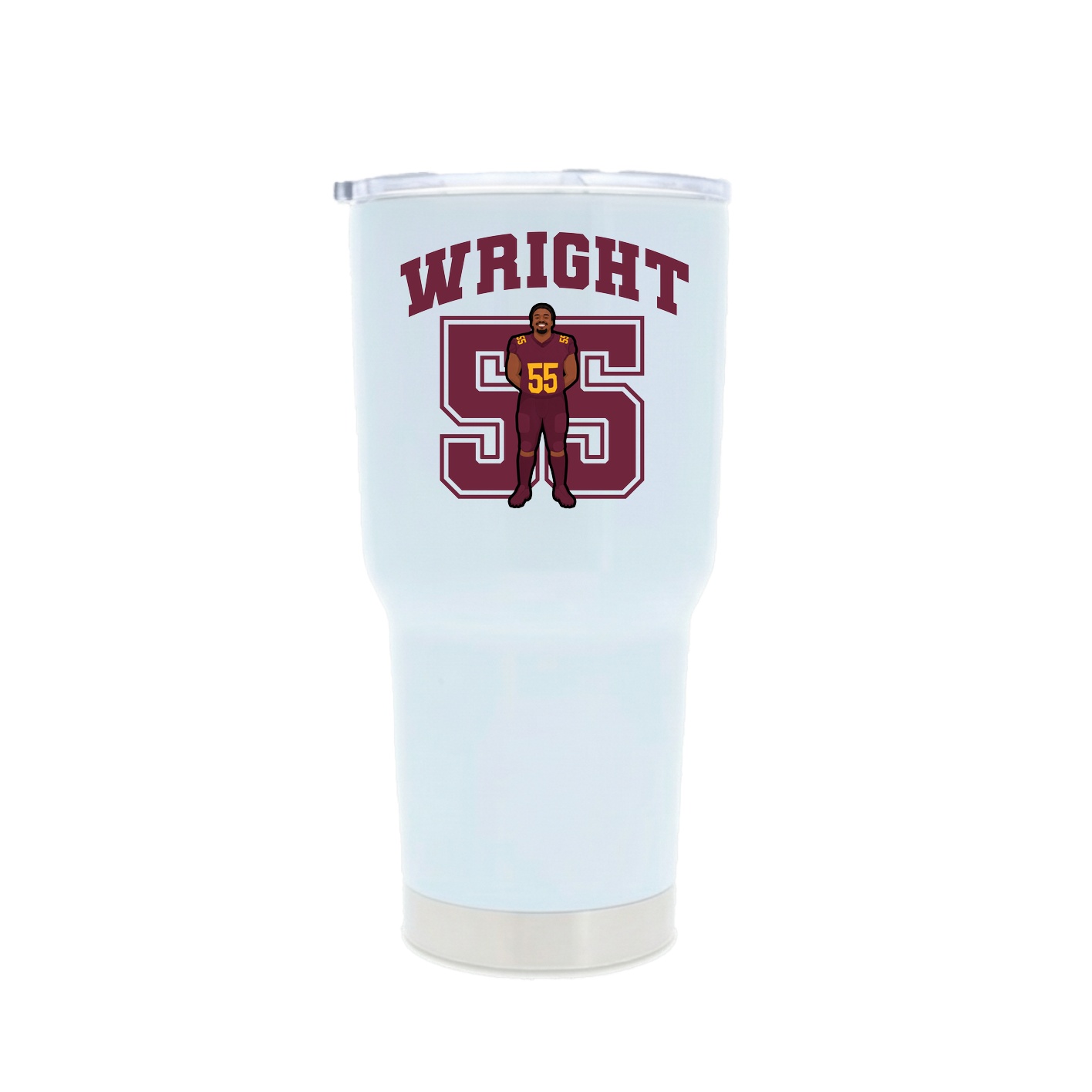 30oz Stainless Steel Tumbler — Number in White
