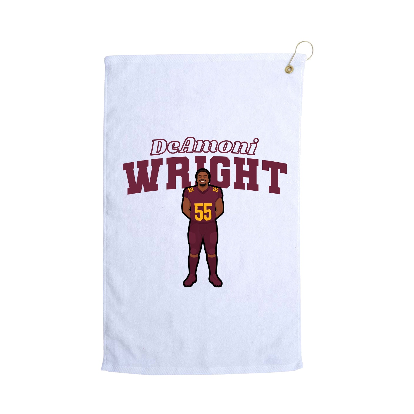 Golf Towel — Name Arch in White
