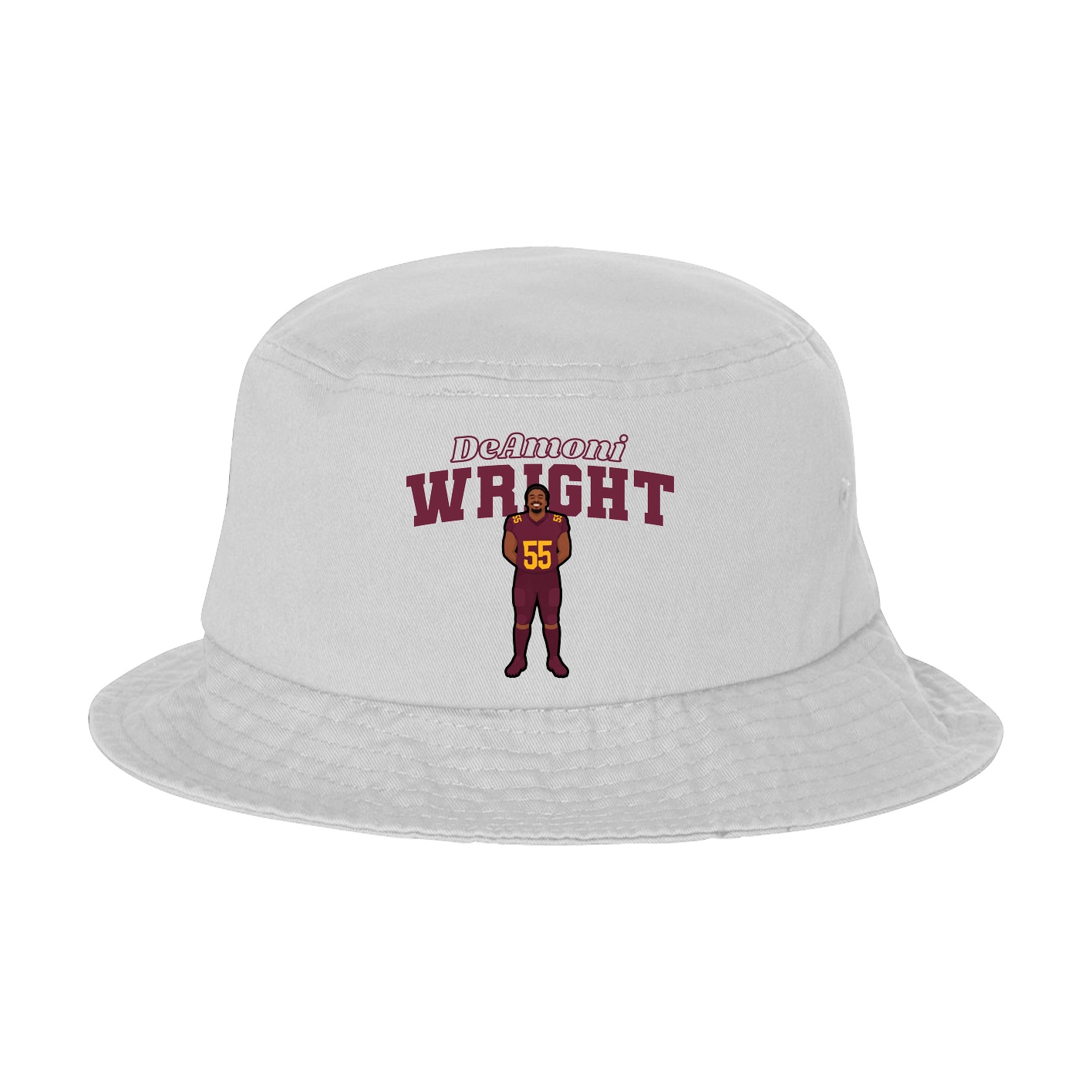 Bucket Cap — Name Arch in White