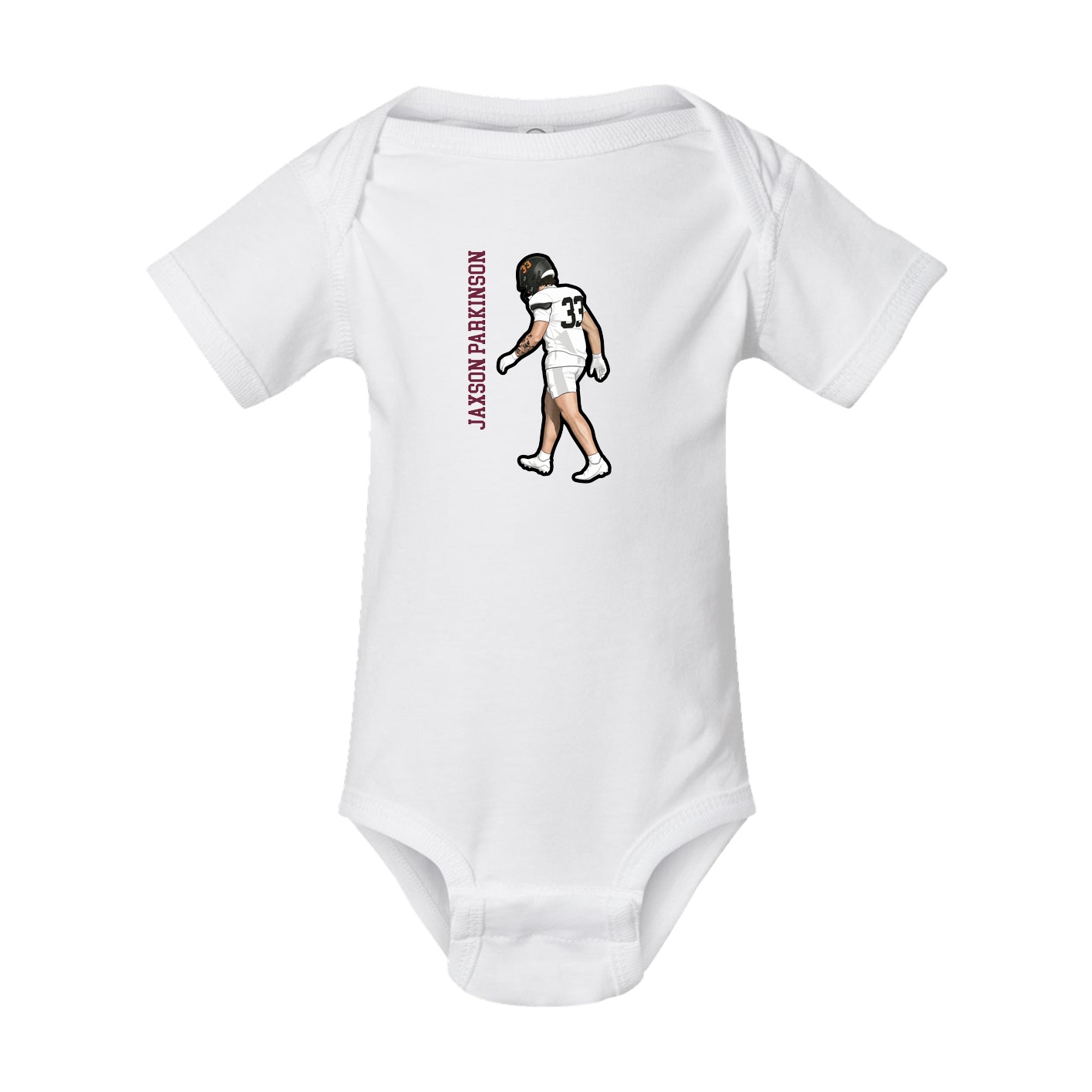 Baby Onesie — Name Vertical in White