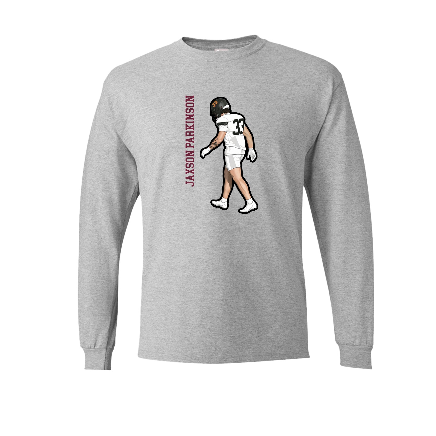 Long Sleeve Tee — Name Vertical in Grey