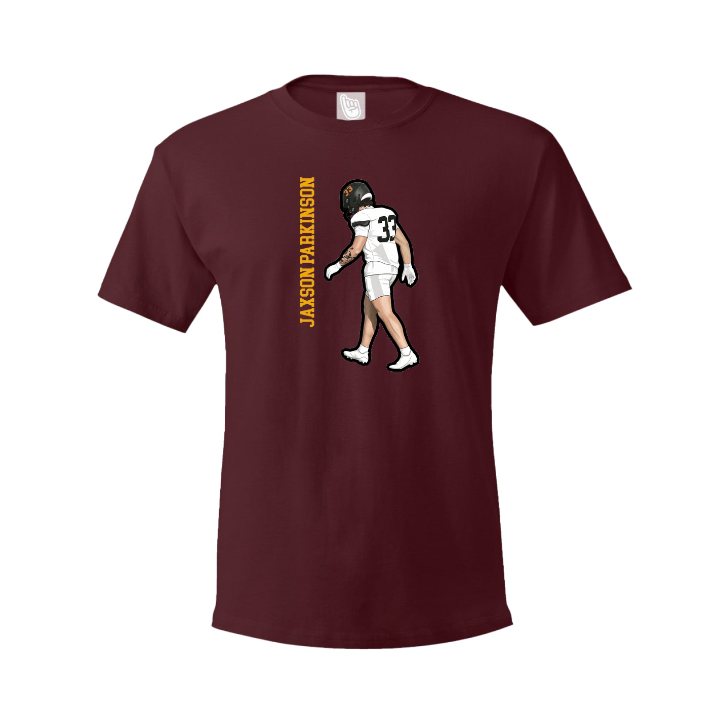 Youth Tee — Name Vertical in Maroon