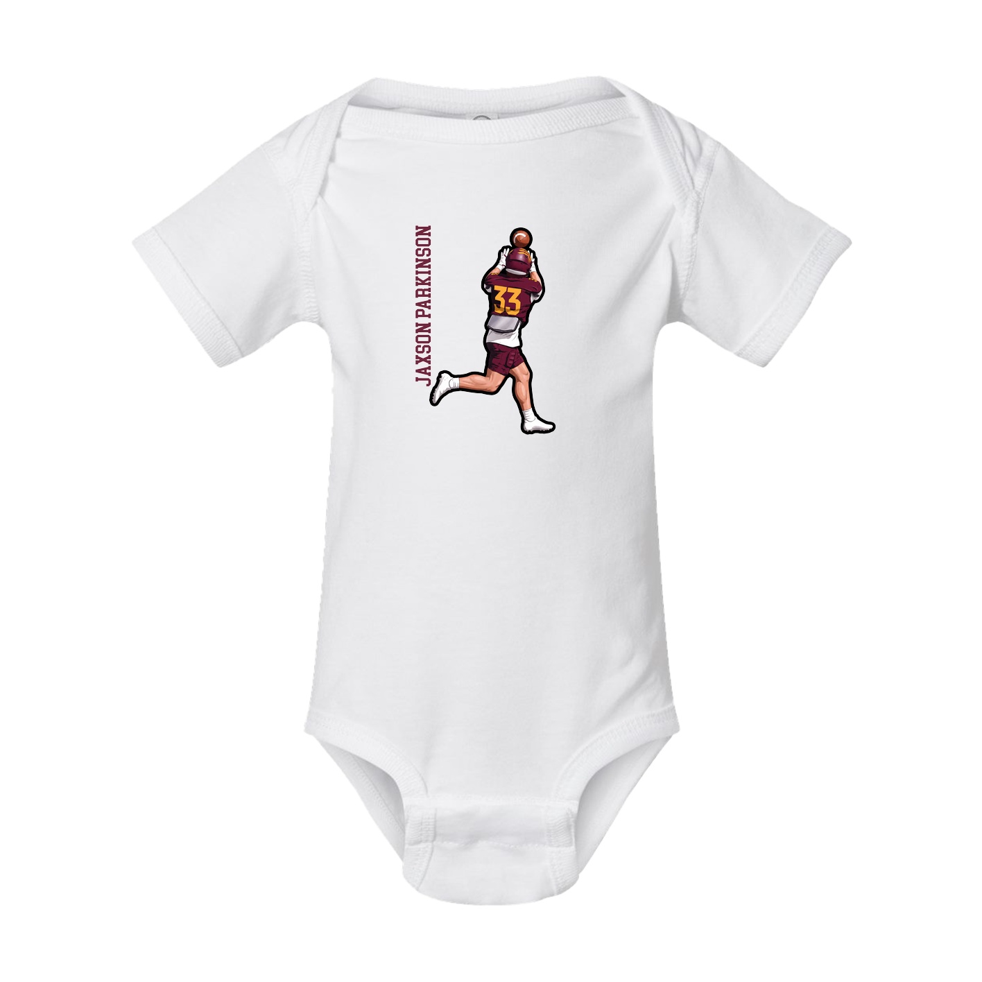 Baby Onesie — Name Vertical in White