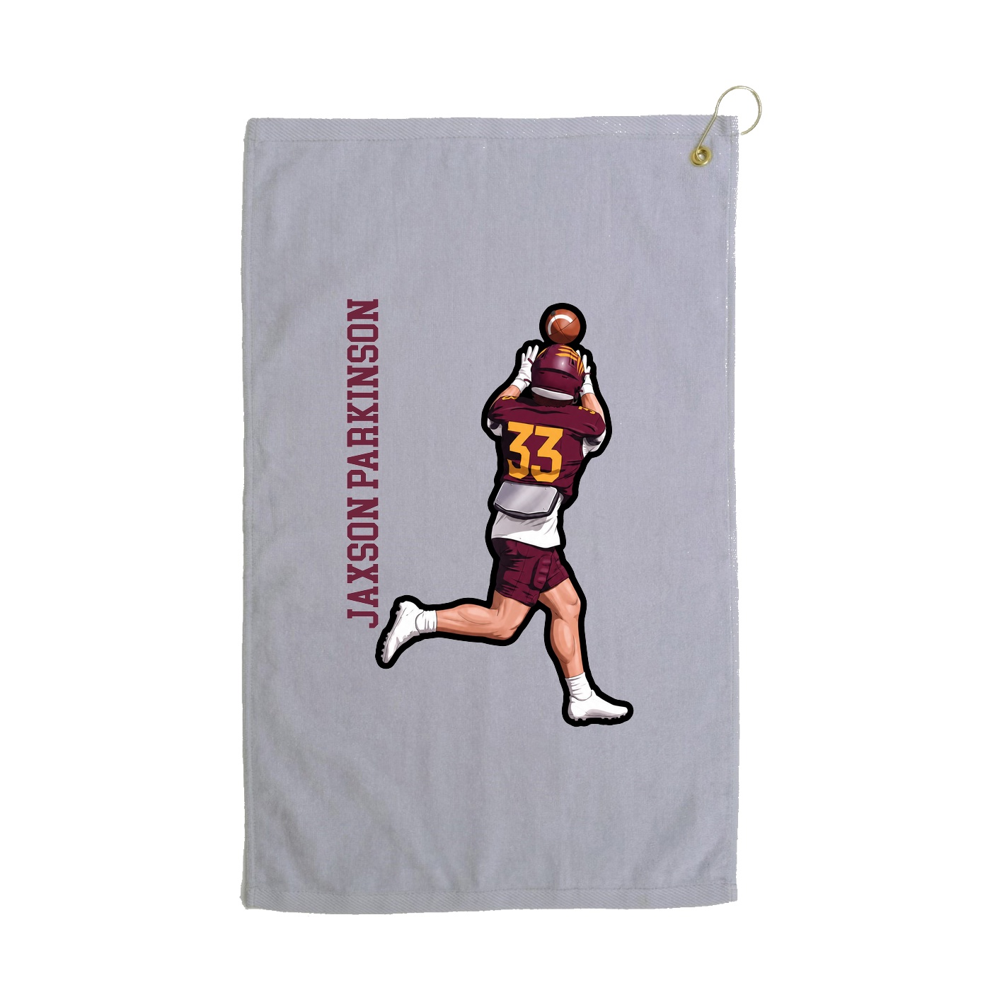 Golf Towel — Name Vertical in Grey