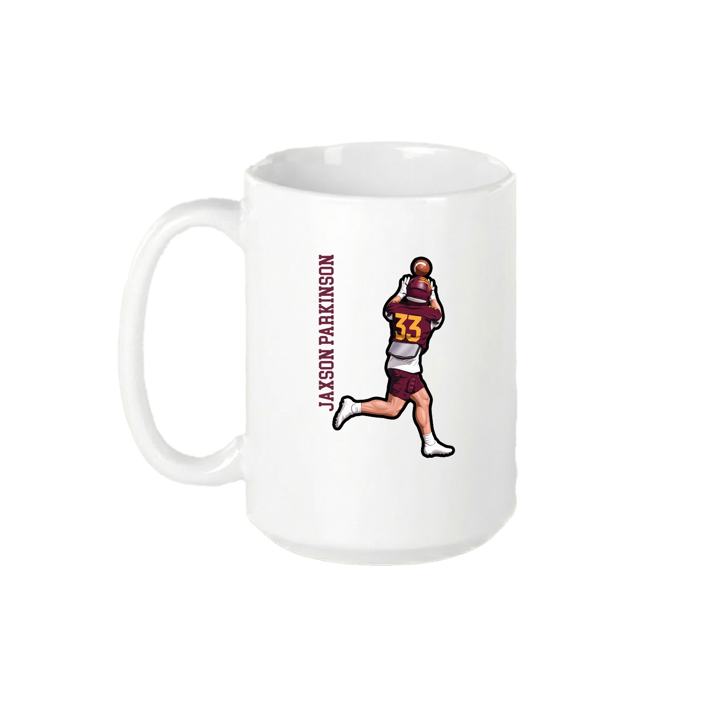 15oz Coffee Mug — Name Vertical in White
