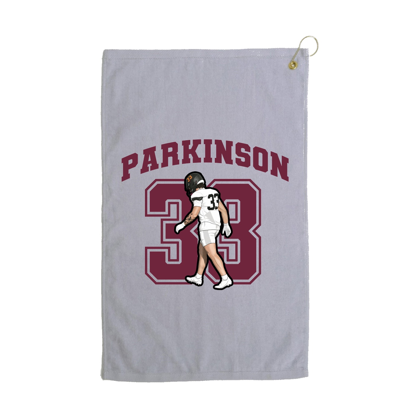 Golf Towel — Number in Grey