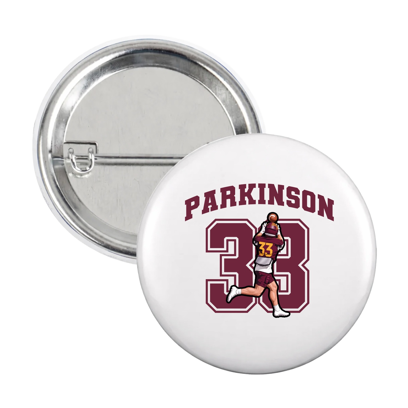 Game Day Button — Number in White