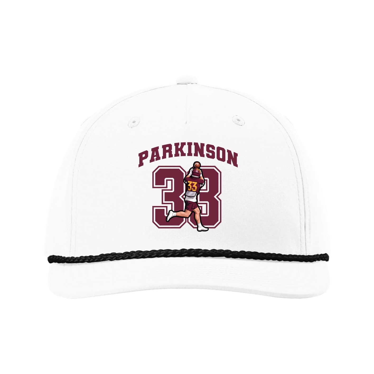 Five-Panel Classic Rope Cap — Number in White