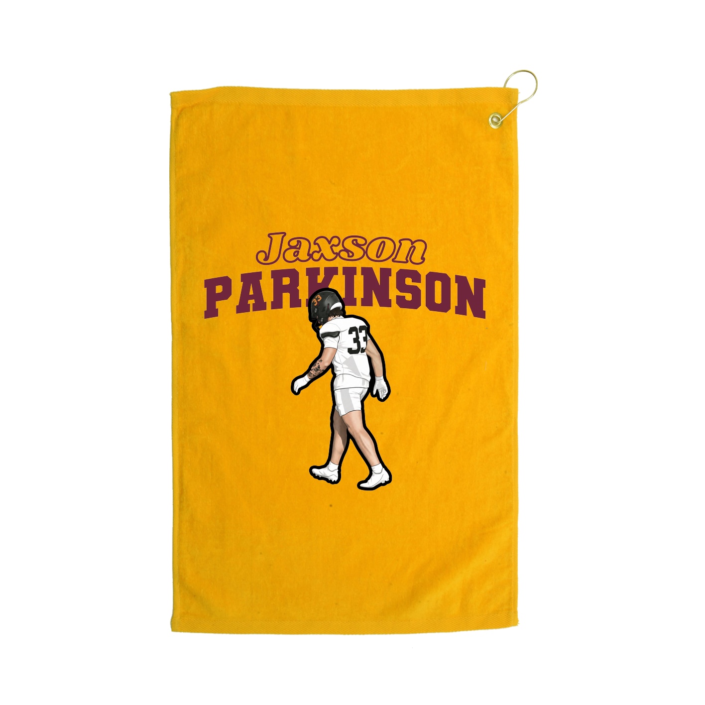 Golf Towel — Name Arch in Gold