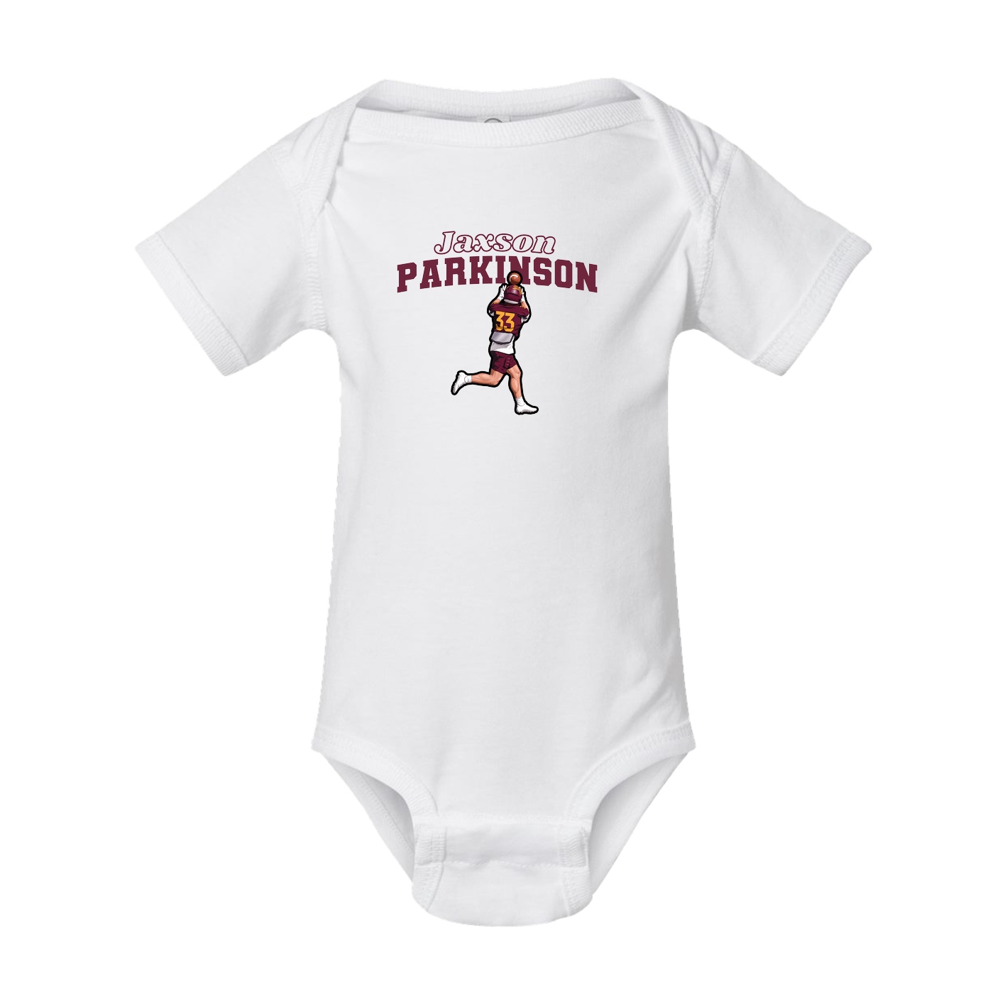 Baby Onesie — Name Arch in White