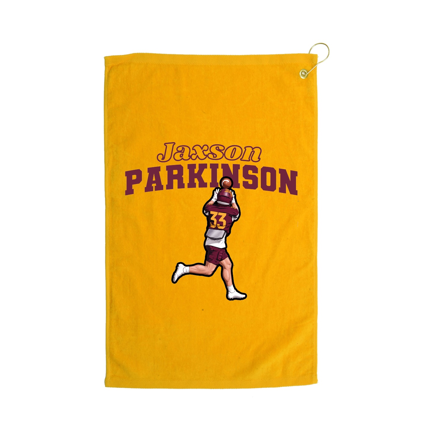 Golf Towel — Name Arch in Gold
