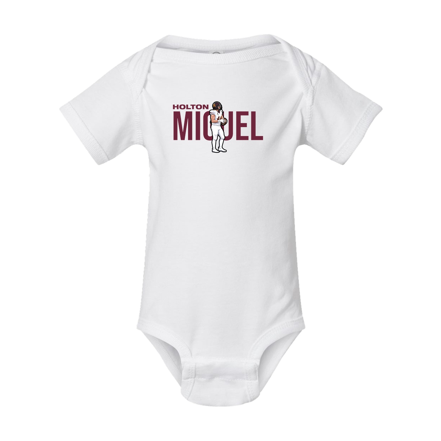 Baby Onesie — Player Name in White