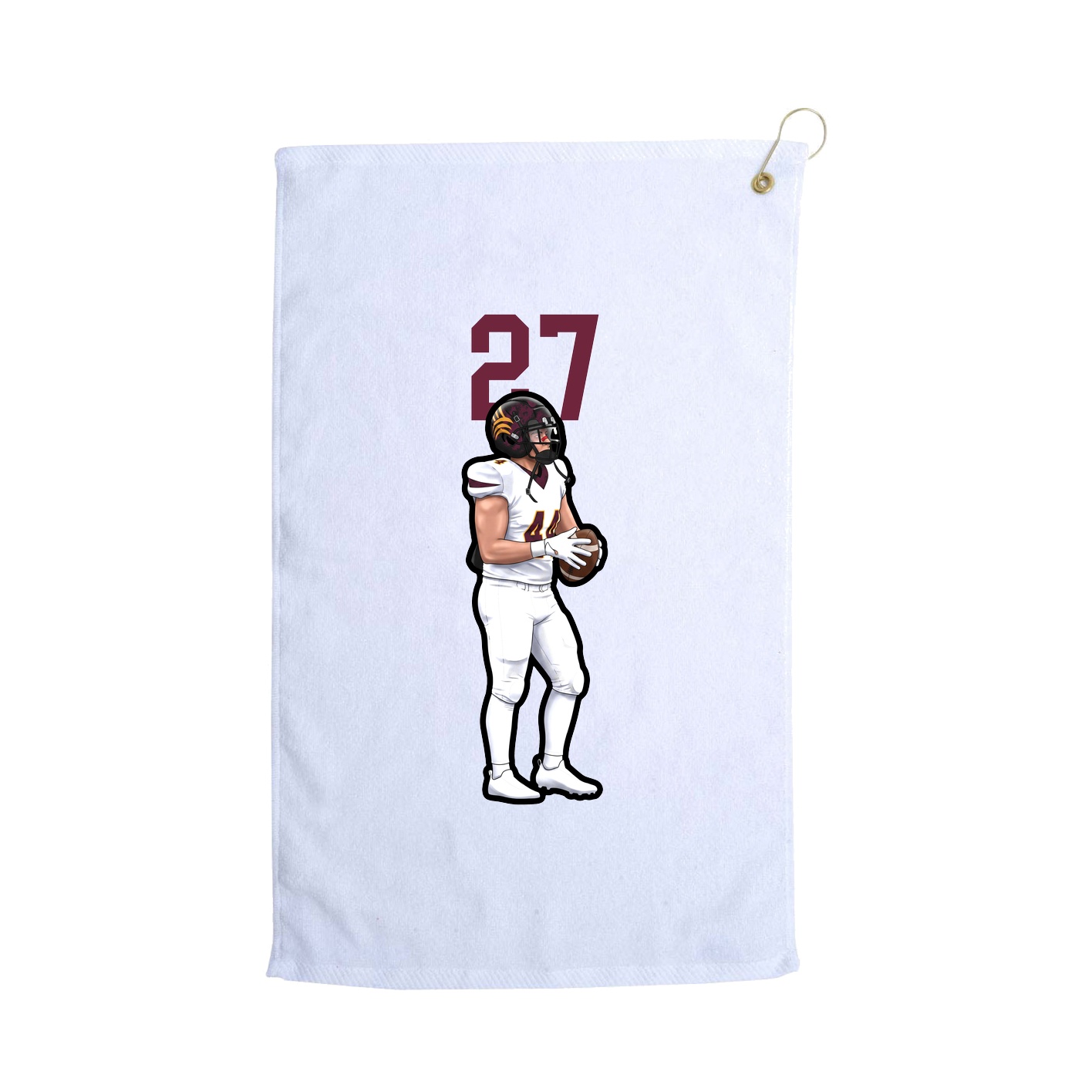 Golf Towel — Number Top in White