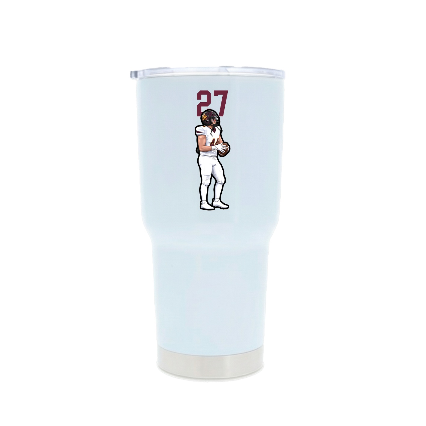 30oz Stainless Steel Tumbler — Number Top in White