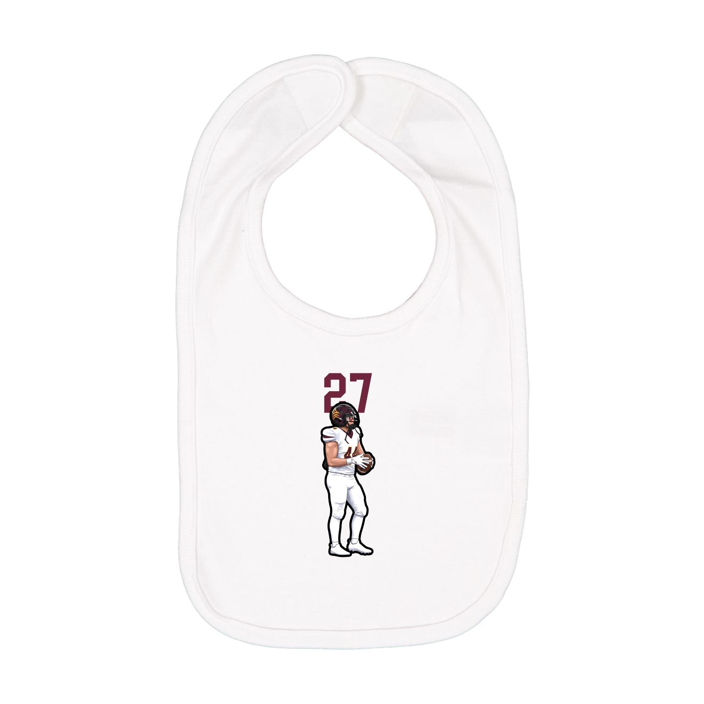 Infant Bib — Number Top in White