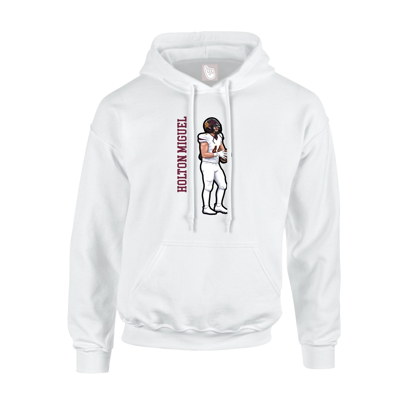 Hoodie — Name Vertical in White