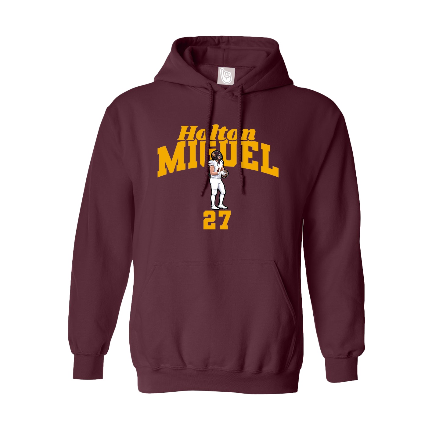 Youth Hoodie — Signature Arch in Maroon