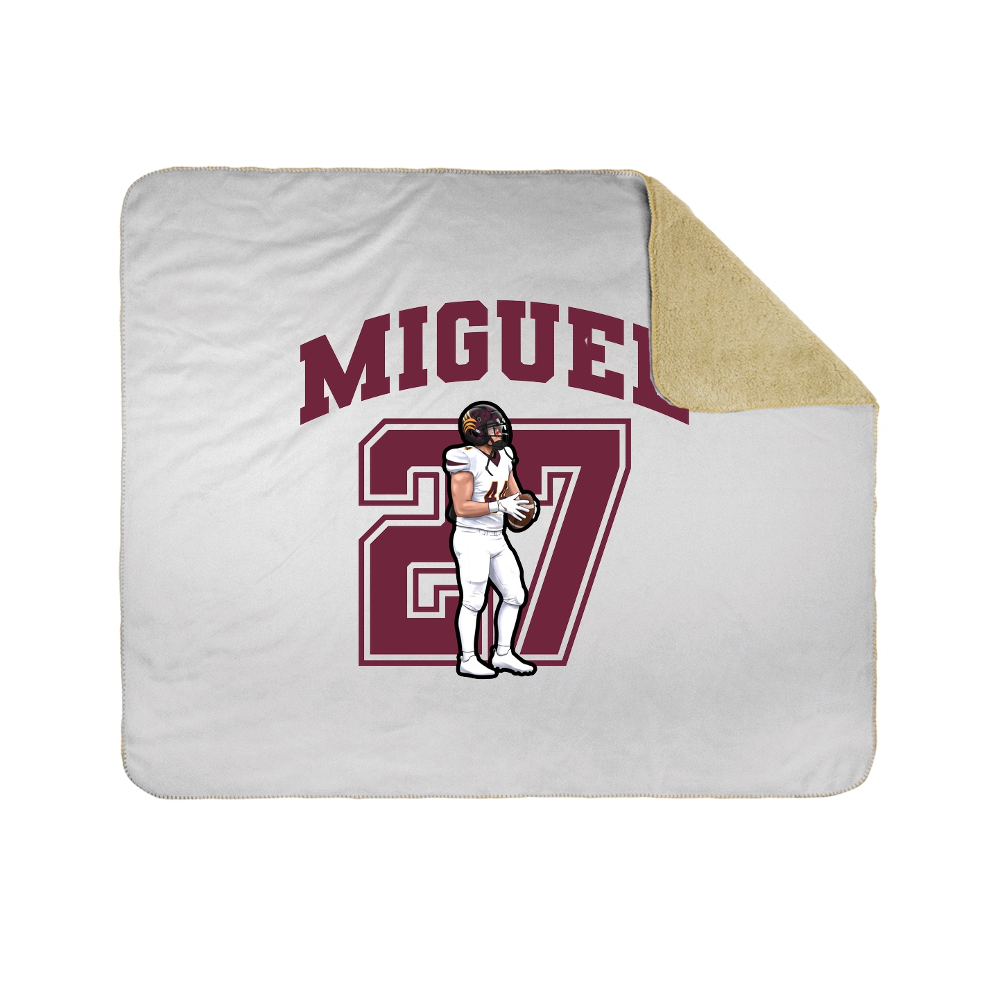 Throw Blanket — Number in White