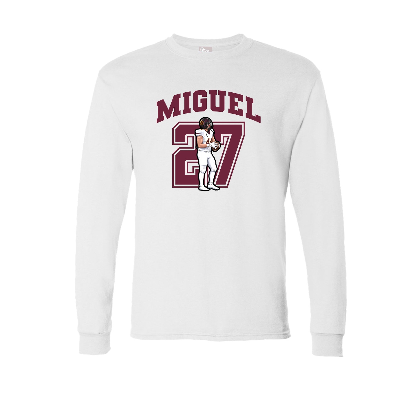 Long Sleeve Tee — Number in White