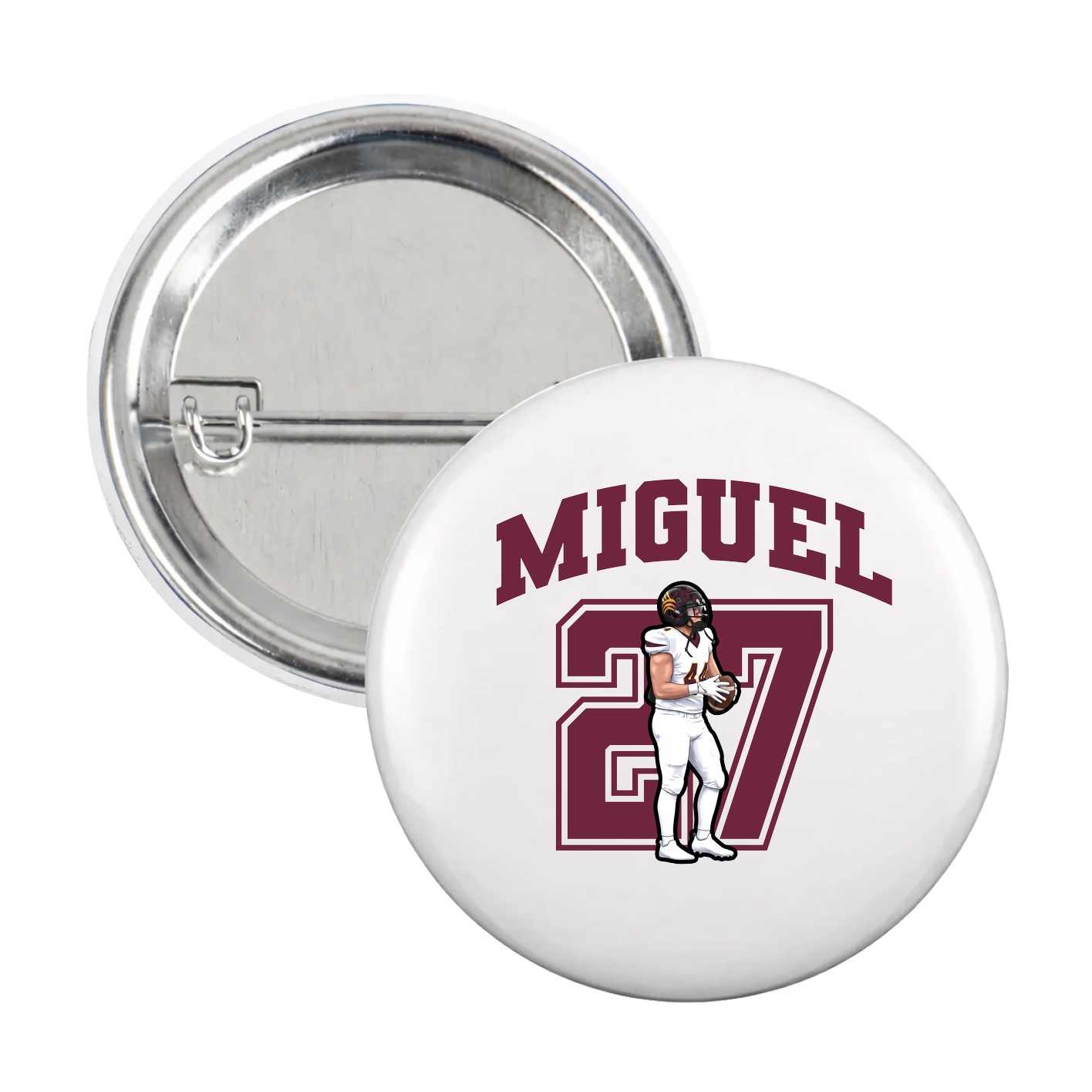 Game Day Button — Number in White