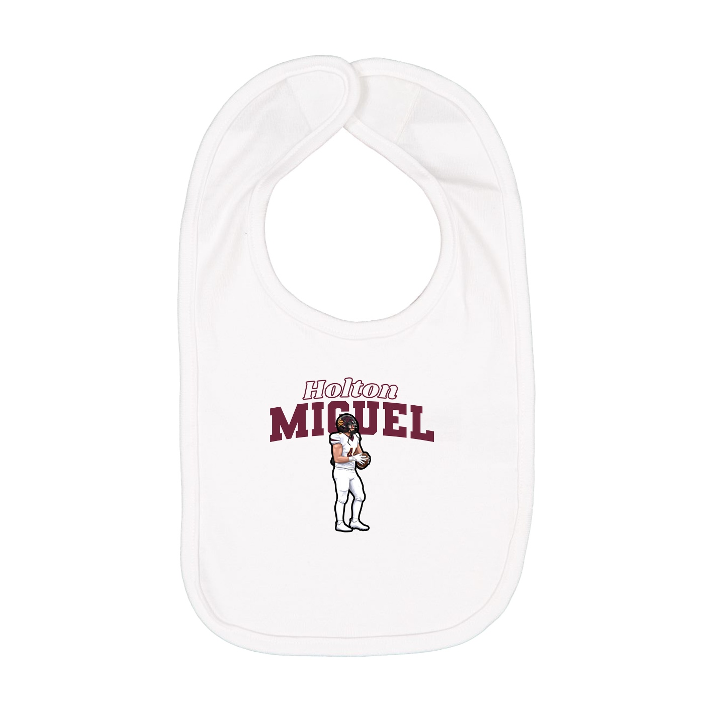 Infant Bib — Name Arch in White