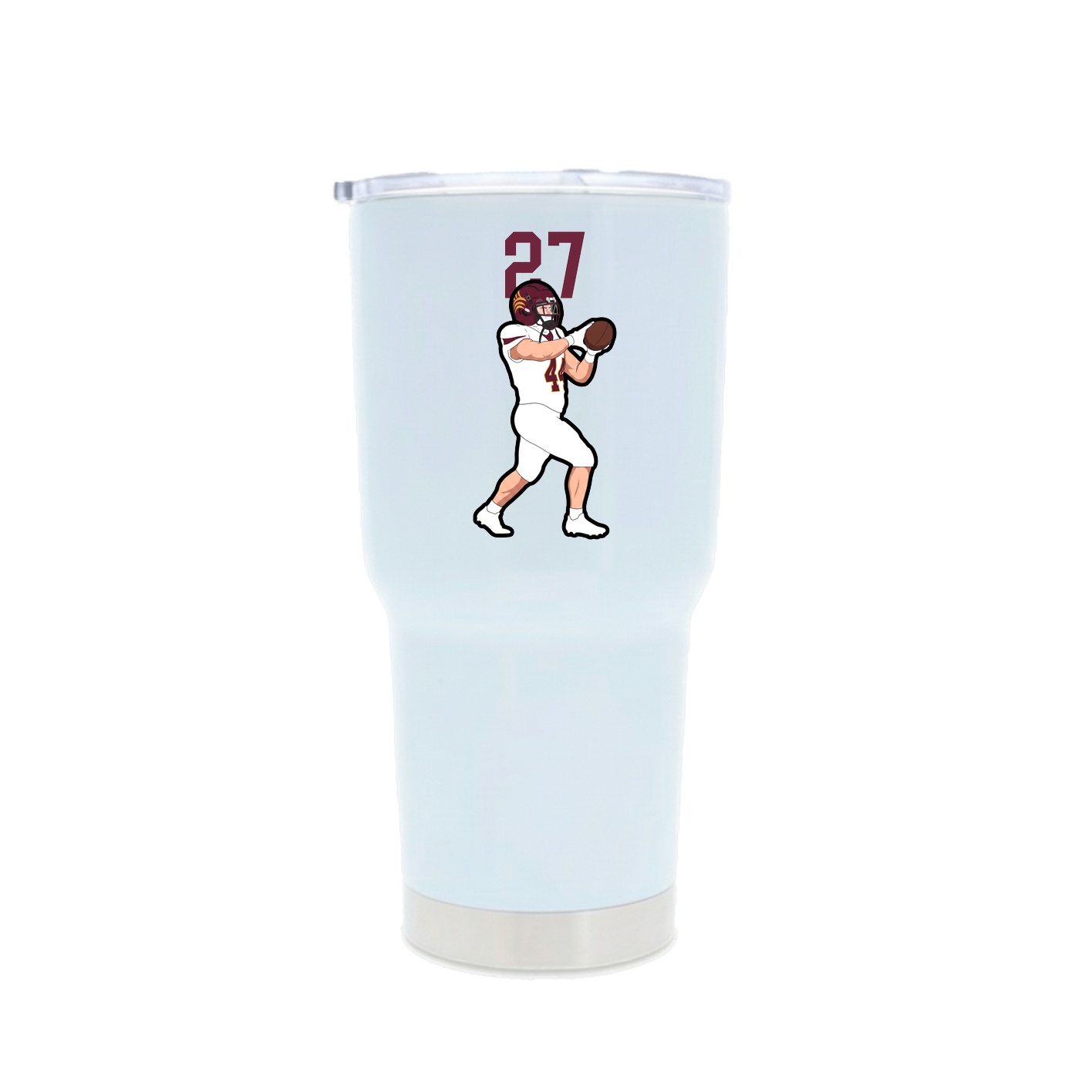 30oz Stainless Steel Tumbler — Number Top in White