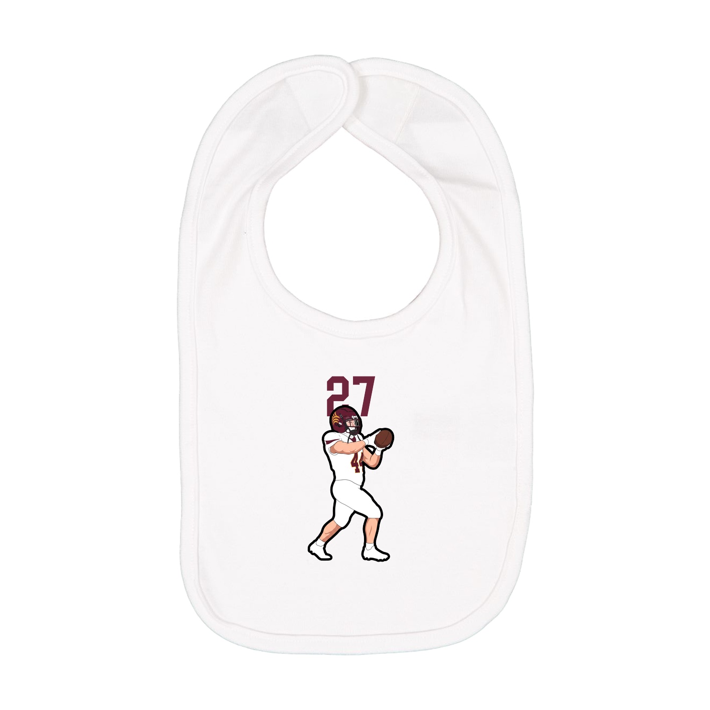 Infant Bib — Number Top in White