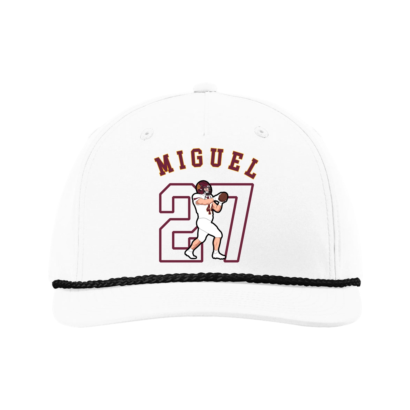 Five-Panel Classic Rope Cap — Shirsey Arch in White