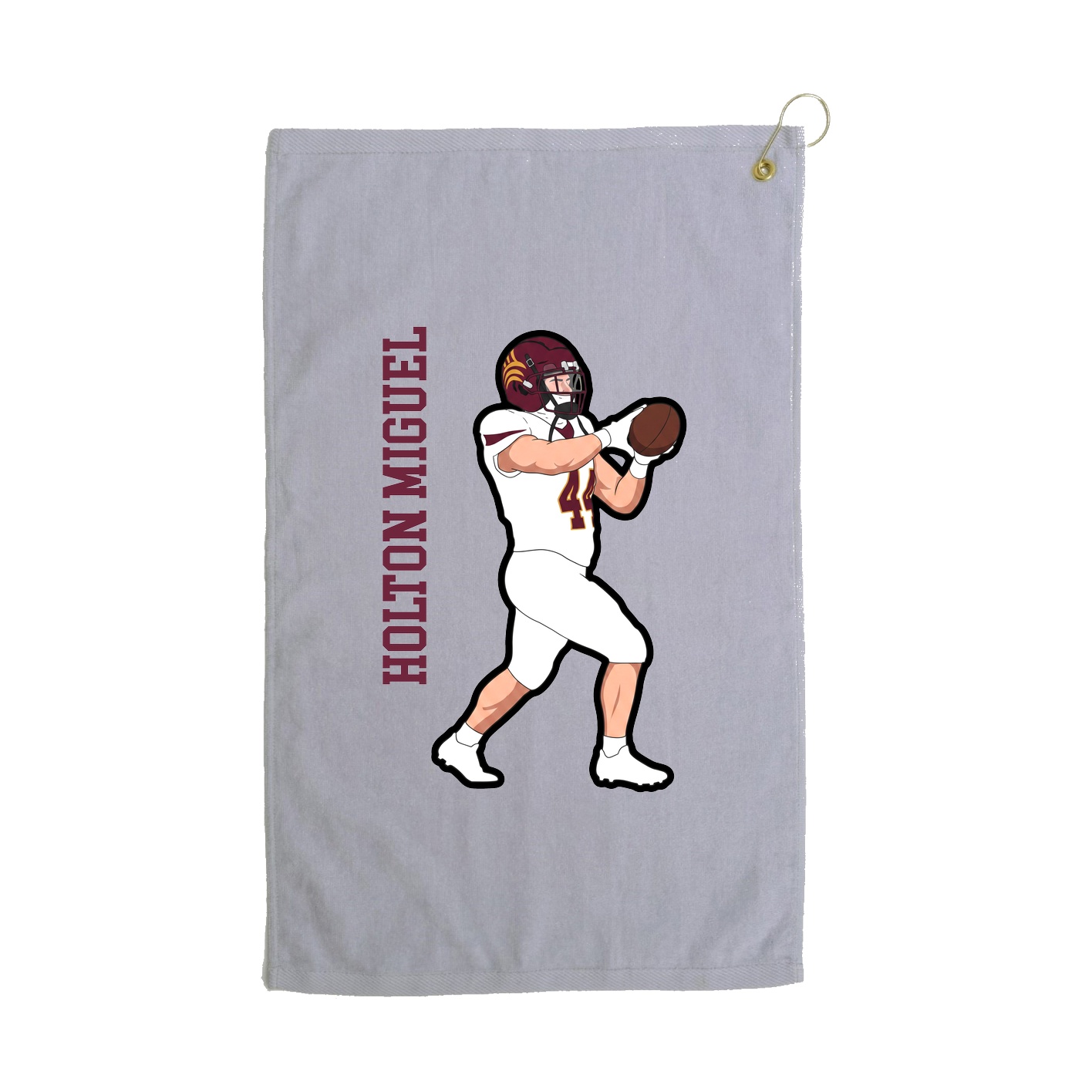 Golf Towel — Name Vertical in Grey