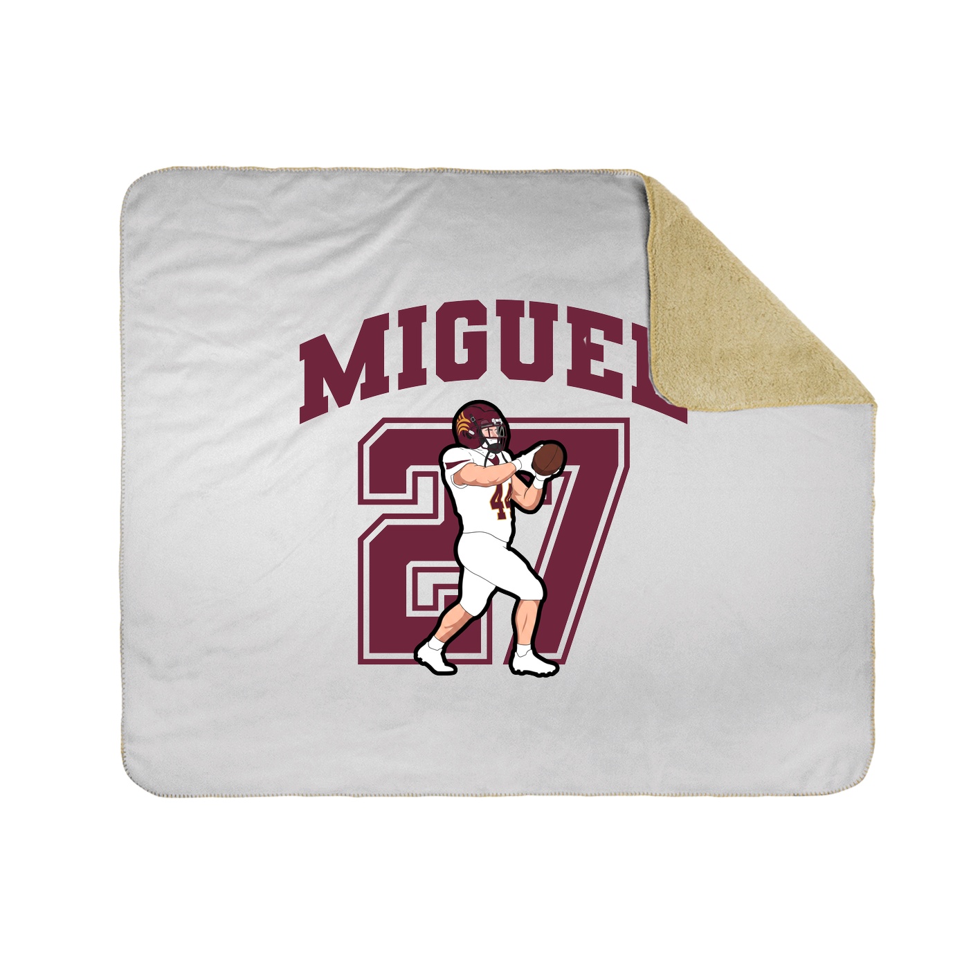Throw Blanket — Number in White