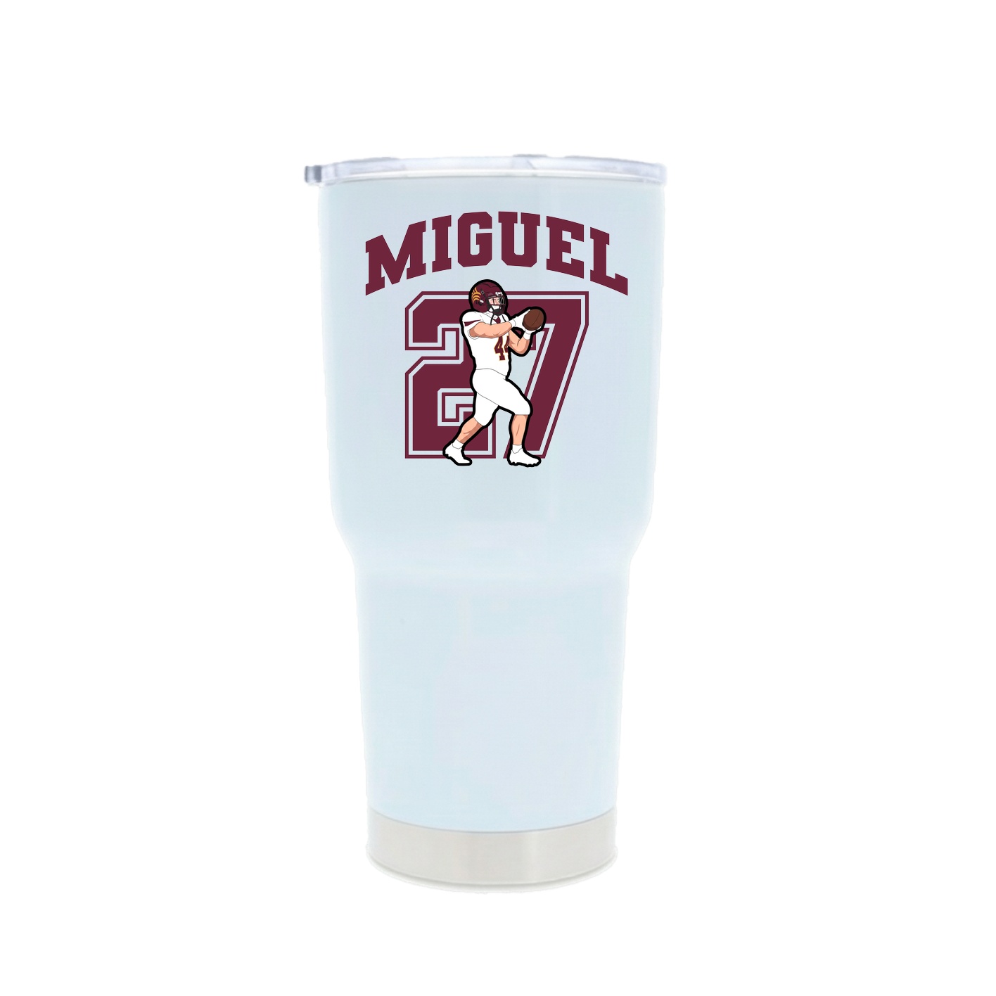 30oz Stainless Steel Tumbler — Number in White