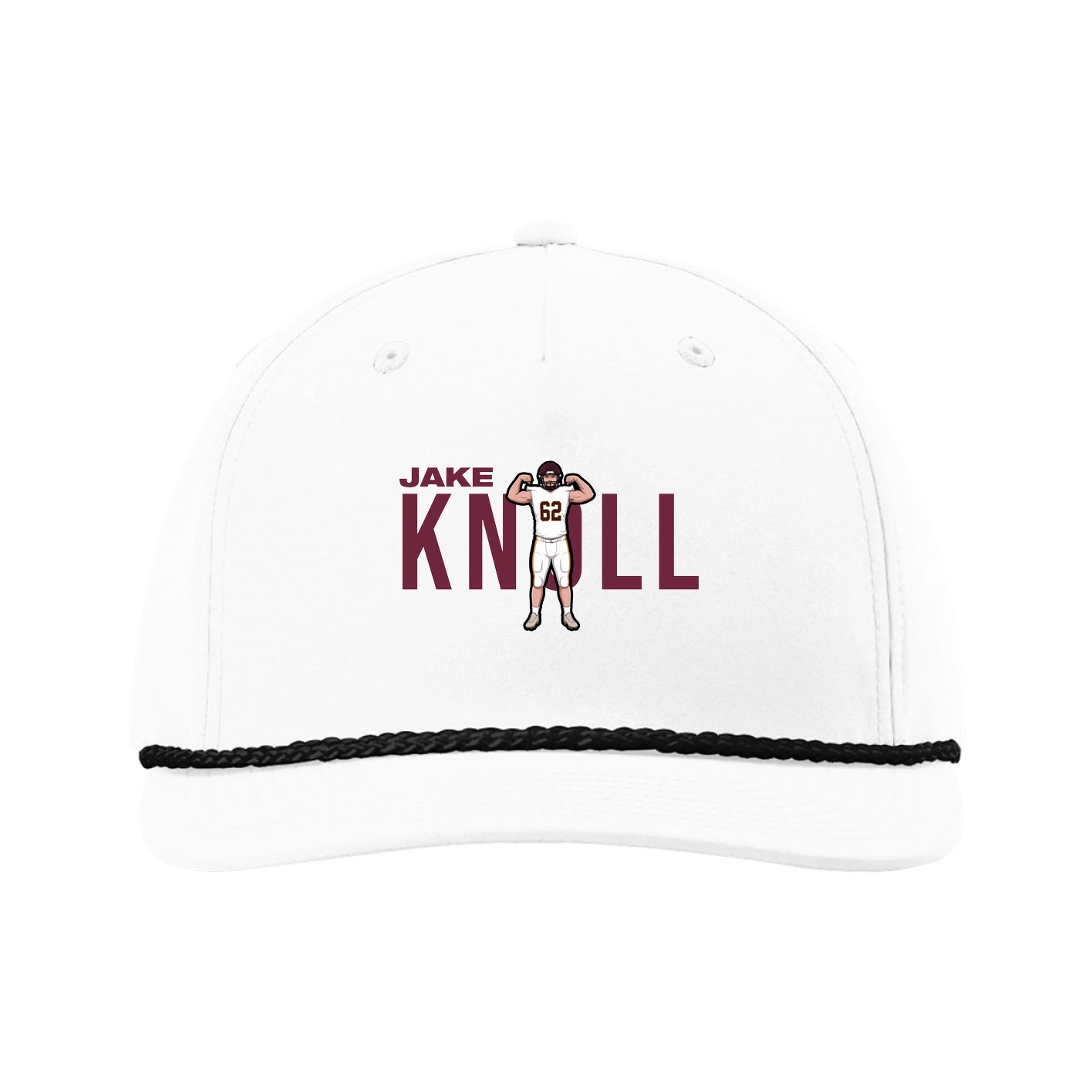 Five-Panel Classic Rope Cap — Player Name in White