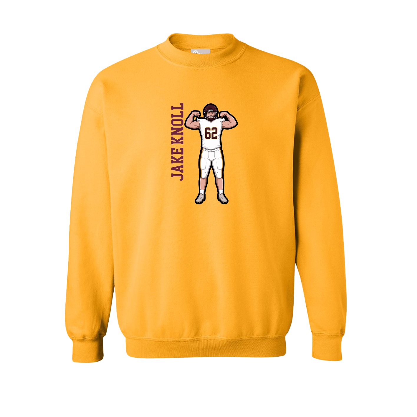 Fleece Crew — Name Vertical in Gold