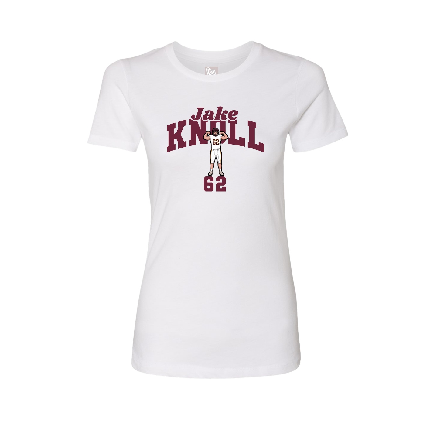 Fitted Women's Tee — Signature Arch in White