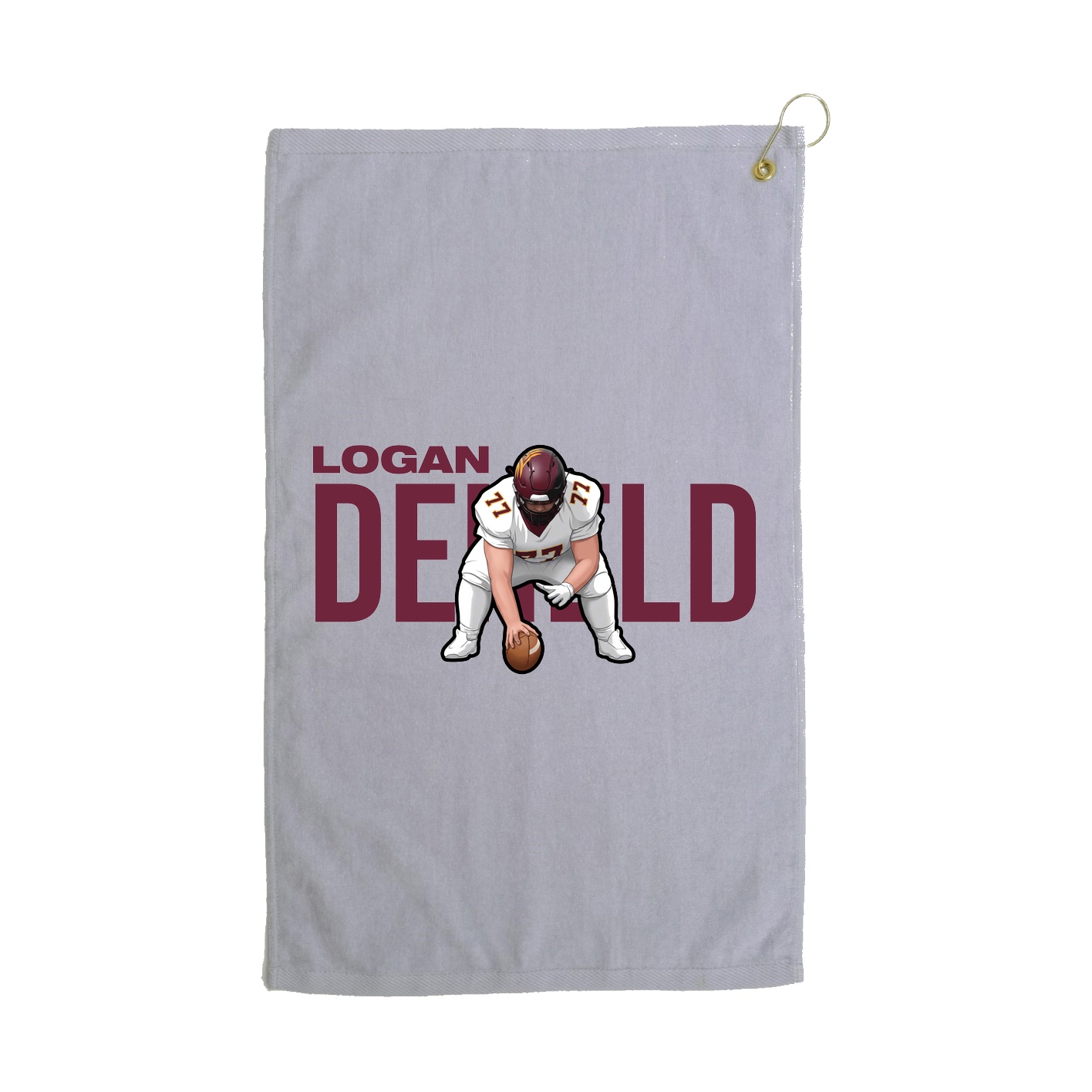 Golf Towel — Player Name in Grey