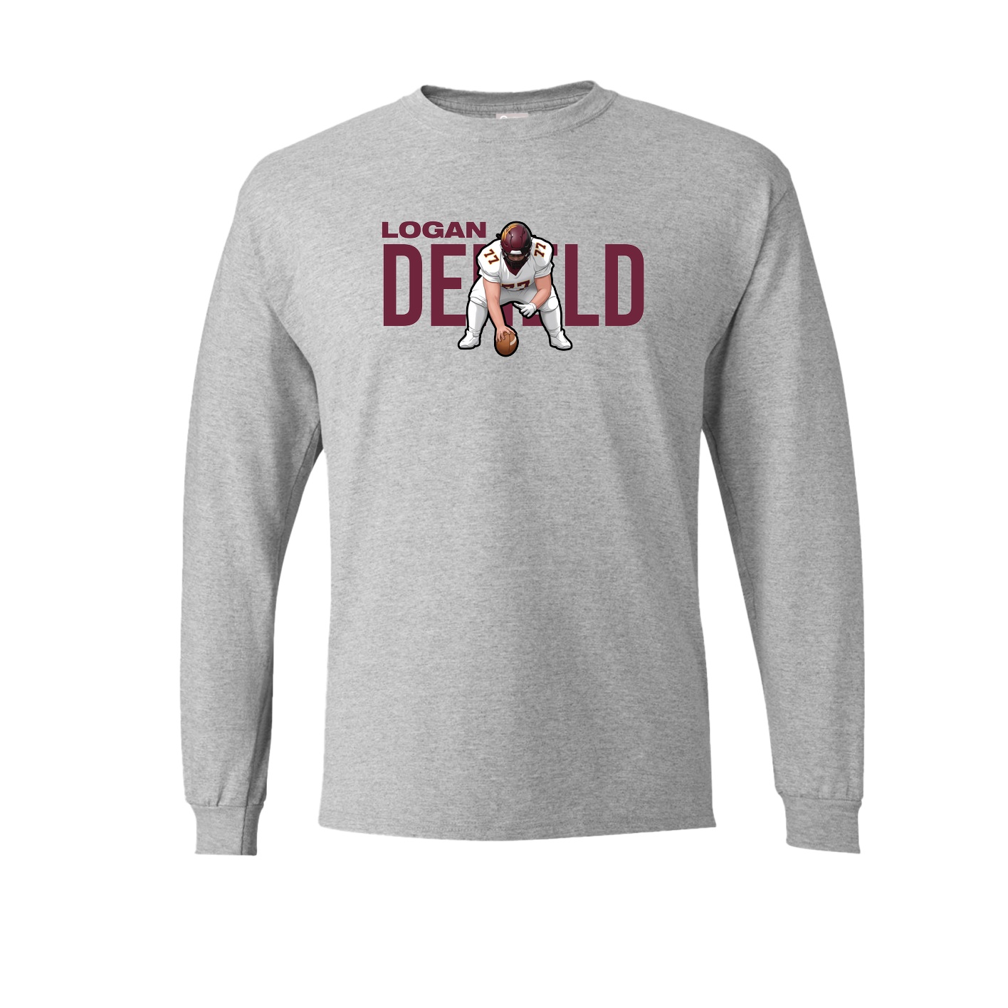 Long Sleeve Tee — Player Name in Grey