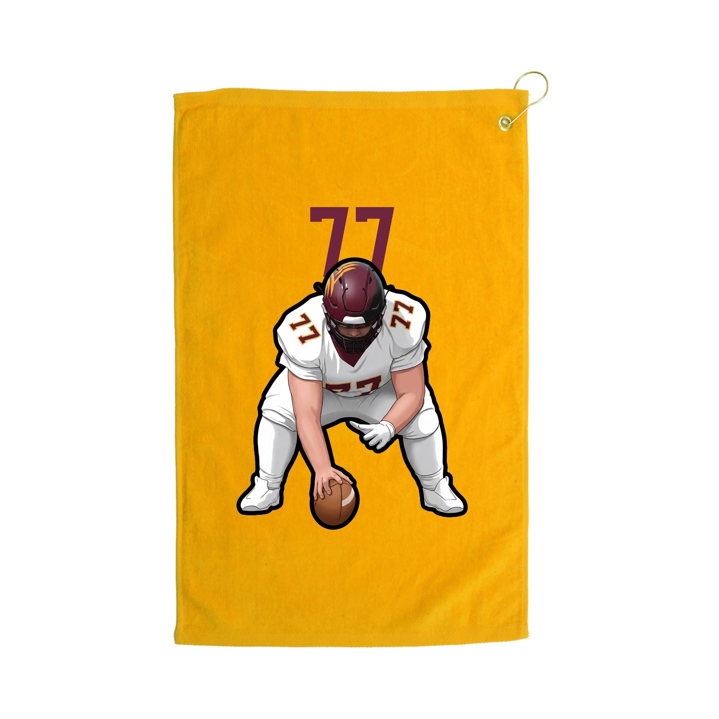 Golf Towel — Number Top in Gold
