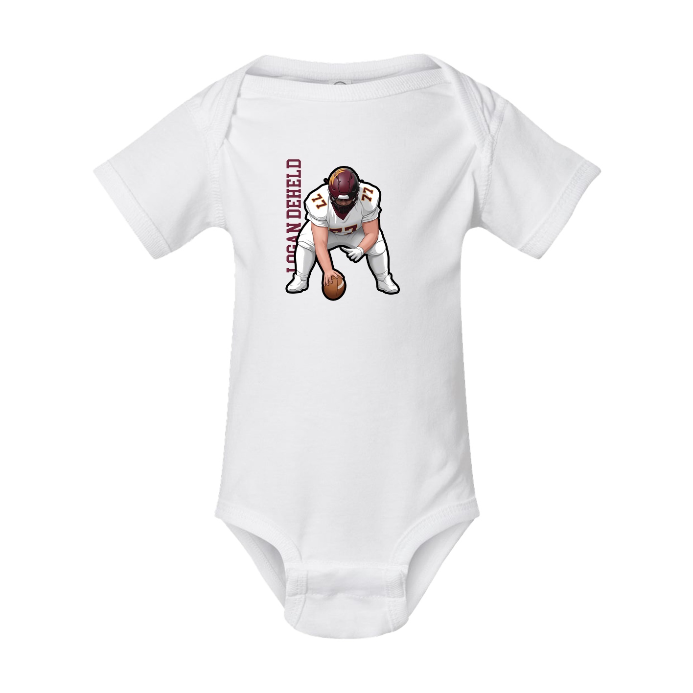 Baby Onesie — Name Vertical in White