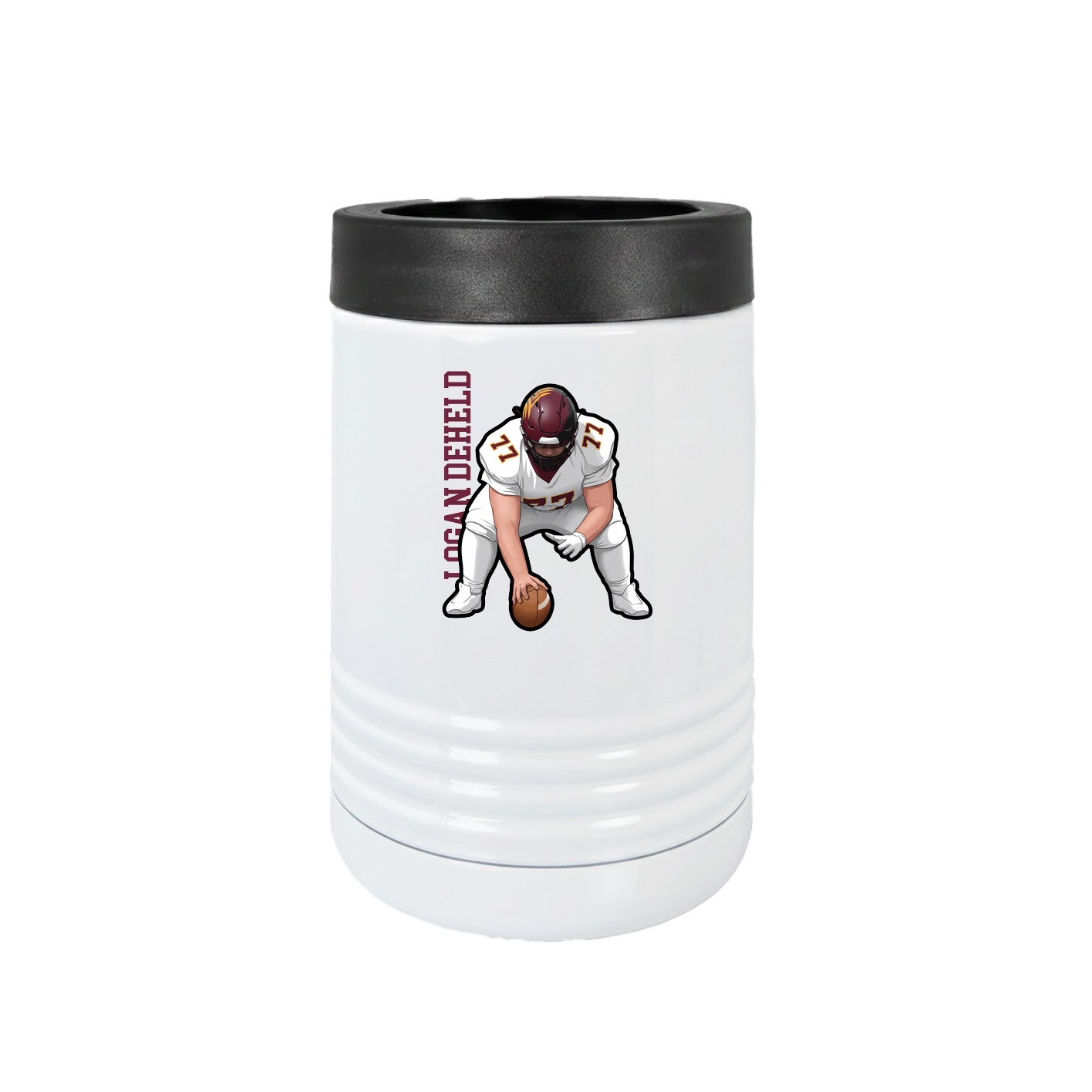 Beverage Holder — Name Vertical in White