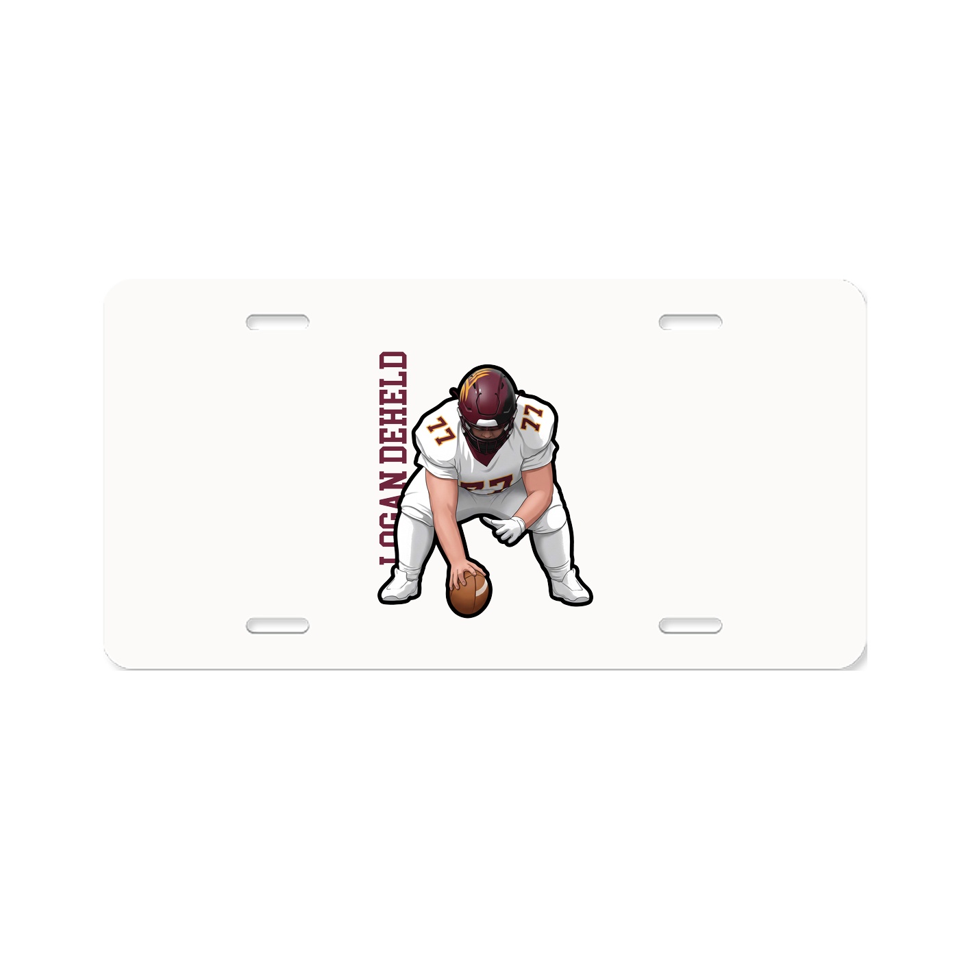 License Plate — Name Vertical in Classic
